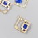 Decor for creativity metal, rhinestones "rhombus with azure" 2.6x2.4 cm