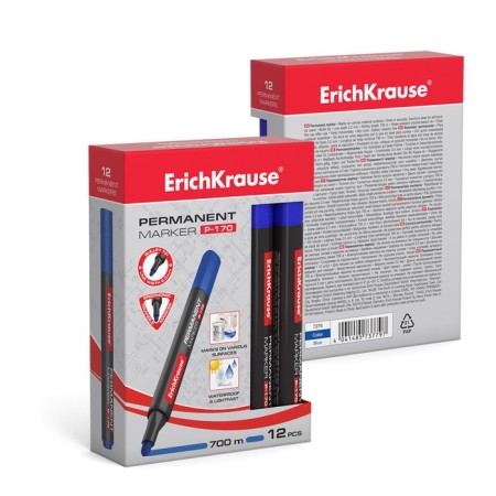 Permanent Erichkrause P-170, 2.0 mm permanent, alcohol-based ink, blue-3
