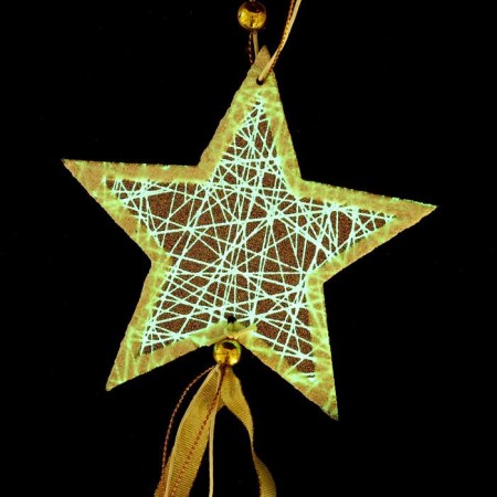 New Year's suspension with the light "Zvezda" 12 × 67 cm, gold-1