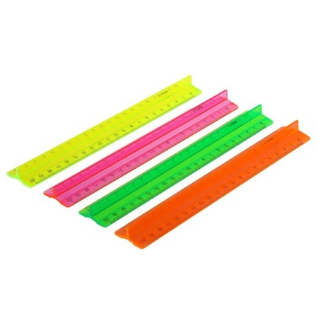 A ruler with a holder of 20 cm of the "Neon Cristal", 4 colors, plastic, mix-1