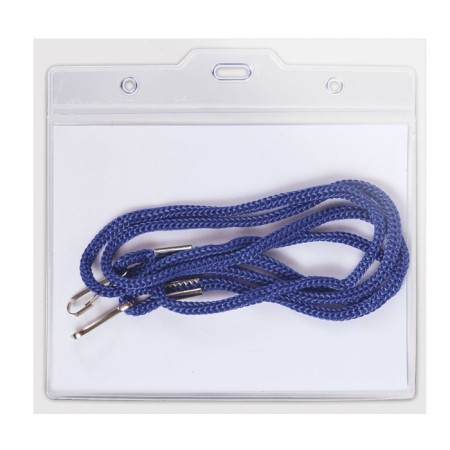 Horizontal badge 120 x 90 mm, brauberg on a blue lace 45 cm, 2 carbine-3