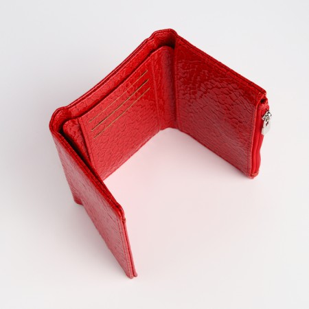 Women's wallet on magnet, red color-4
