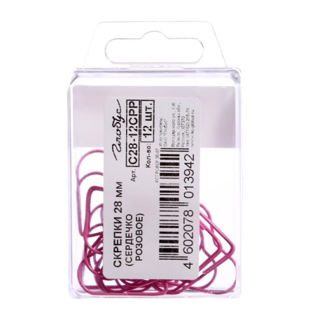 Minker Office Color Globus "Heart", 28 mm, 12 pieces, pink, Eurobox-3