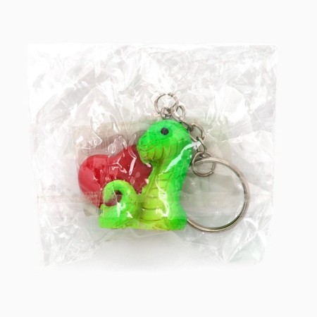New Year's keychain for keys, voluminous "New Year: Snake with Heart" 3.5 x 8.2 cm-6