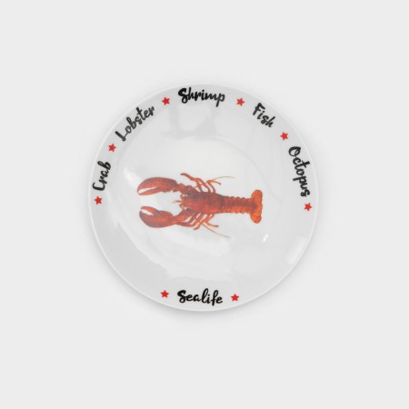 Set of porcelain plates Sealife, 6 objects, Mix drawing-5