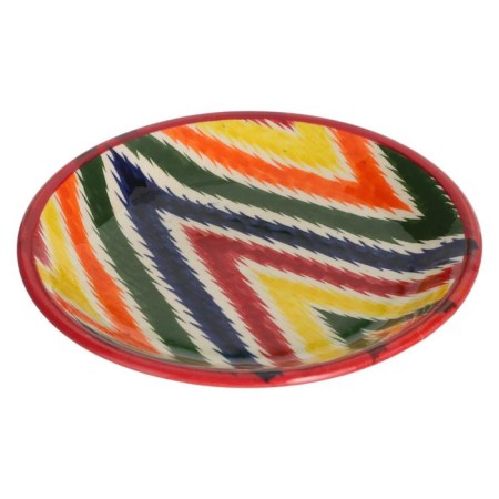 The plate of Rishtan ceramics "Atlas", multi -colored, flat, 15 cm-3