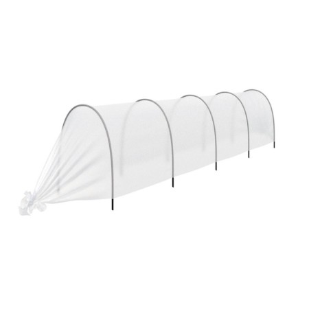 The greenhouse is stitched, length 4 m, 5 arcs of plastic, arc L = 2.4 m, d = 16 mm, spanbond 35 g/m², “successful”-8