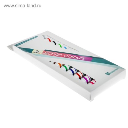 Acrylic paints, 12 colors, in a plastic tube, 9 ml, in a cardboard box-2