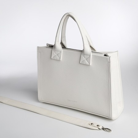 Female bag Textura, tout, medium size, white color-4