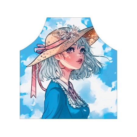 Apron of a kitchen with a photo print "Dreamy Girl", adjustable, size OS-2