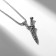 The pendant of the "dagger" in the sheath, the color is black silver, 70 cm