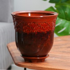 Pot Flower Uta No. 3, brown 2.5 liters