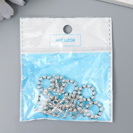 Decor Metal for the creativity of locks "Balls Ring" silver 2666M025 1.6x1.6 cm-3