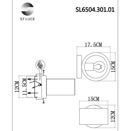 Sconces st. SL6504.301.01. Vico. 1x40 watts, E27, 15x12 cm, brass color-4