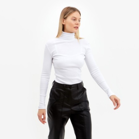 Turtleneck female, white color, size 44-46 (m)-4