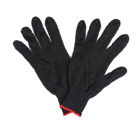 Garden gloves, x/b, knitting grade 7, 3 threads, size 9, without coating, black-2
