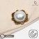 Magnet for a “bead” scarf, white color in black gold