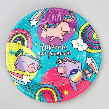 A set of paper utensils "Helpout Birthday", 6 plates, 6 glasses, 6 caps-3