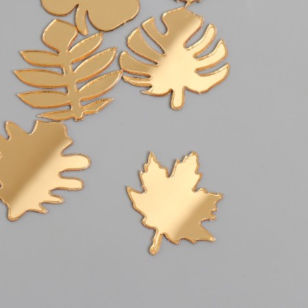 Decor for creativity plastic mirror "leaves" set 6 pcs-1