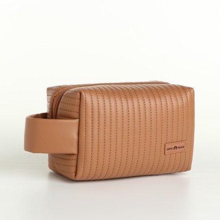 Lightning cosmetic bag, brown color