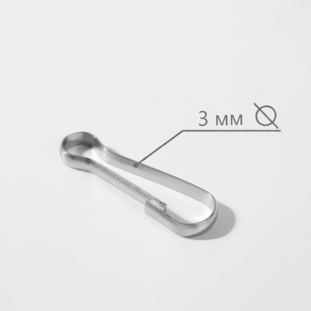 Carabiner wire, iron, 30 × 10 mm, thickness - 3 mm, silver color, price per 1 piece-1
