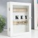 Keywood tree 6 hooks with glass white 18x5x24 cm