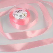 Satin tape, 25 mm × 23 ± 1 m, pink color No. 04