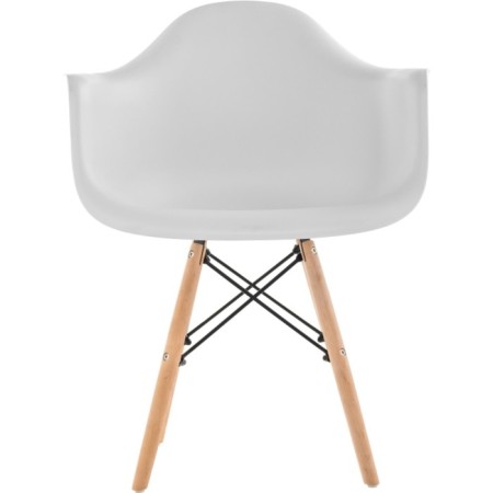 Plastic stool Ron Massive Buk/Metal/Plastic, Natural/White 62x64x81.5 cm-5