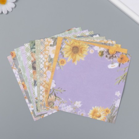 A set of scrapbooking paper 12 sheets 12 designs "Beauty Spring" 160 grams 15.2x15.2 cm-1