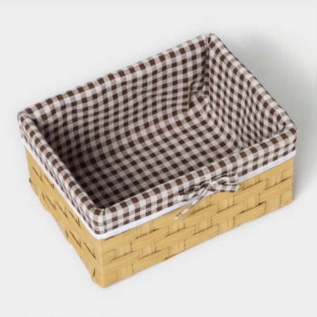 Basket for storage of the share "cell", 26 × 20 × 12 cm, brown color-1