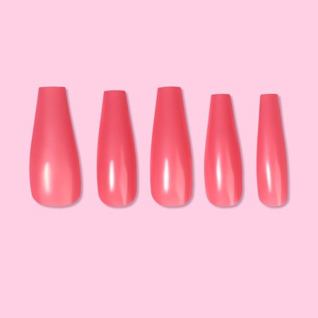 Patch nails, 100 pcs, in a container, pink color-4