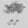 Shirt buttons, open, d = 9.5 mm, 100 pcs, silver color