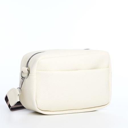 Bag Cross-Bodi with a zipper, white color-2