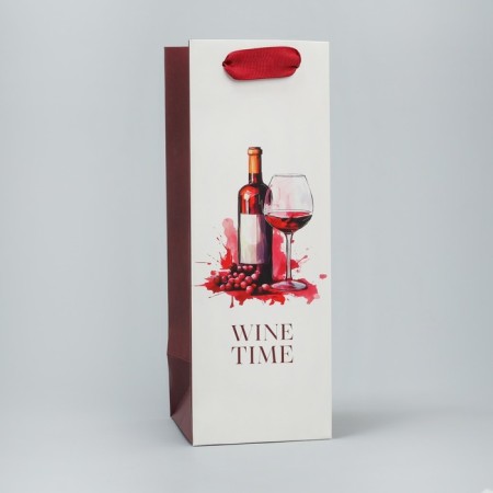 Gift package for a bottle, packaging, “Vinishka Time”, 9 x 25 x 8.9 cm