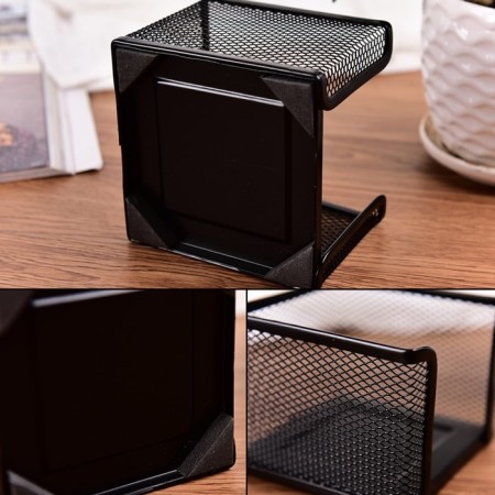 Paper block stand, large, black, mesh-3