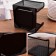 Paper block stand, large, black, mesh
