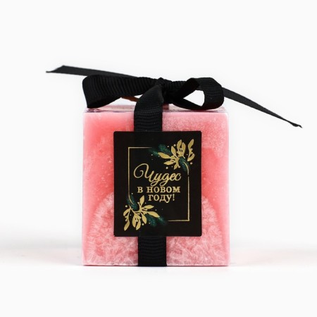 Interior New Year's Candle "Miracles" for the New Year, Pink, 5 x 5 cm-4