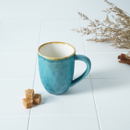 Porcelain mug Magistro "Cerera", 400 ml, blue color-9