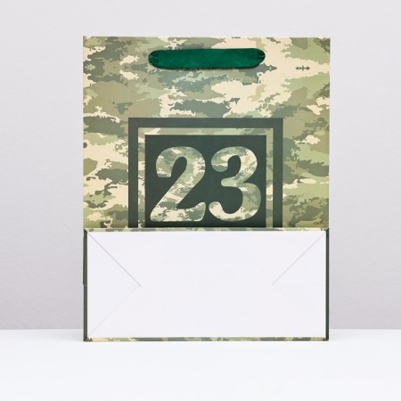 Laminated package "February 23, camouflage", 26 x 32 x 12 cm-1