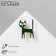 Brooch "Cat", green-white color in gold