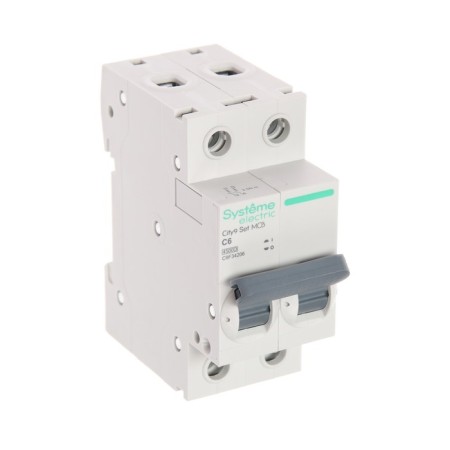 The circuit breaker SE City9 SET, C, 6 A, 2P, 4.5 KA, 230 V-1