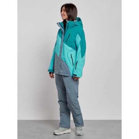 Ski costume female winter, size 56, dark green color-1