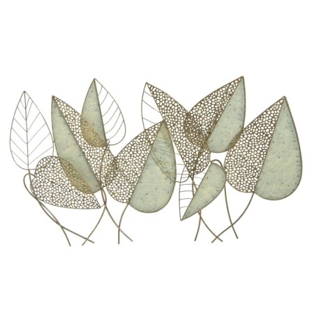 Wall metal decor "leaves" white with gold 65x8x112 cm-1