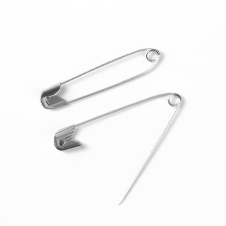 English pins, 37 mm, 10 pcs, silver color-2