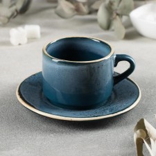 Tea steam porcelain Blu Reatvo, 2 items: a cup 200 ml, a saucer d = 15.5 cm