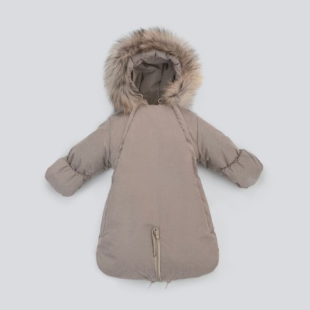 Kinderlitto transformer Kinderlitto “Velvet”, height 62-74 cm, gray-beige color-1