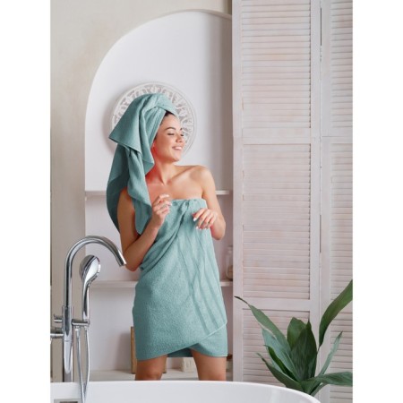 A set of terry towers Mint, size 30x50 cm, 50x90 cm, 70x140 cm, green
