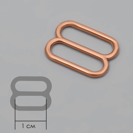 Straps regulator, metal, 10 mm, 20 pcs, gold color-1