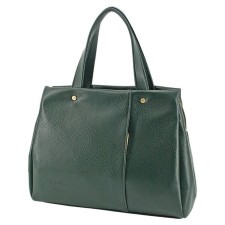 Female bag, artificial leather, green 36x10x27 cm