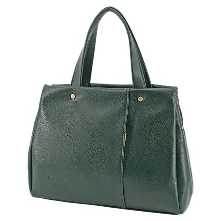 Female bag, artificial leather, green 36x10x27 cm